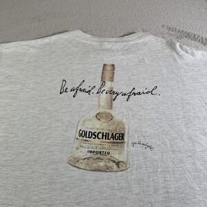 Vintage Goldschlager Shirt Mens XL Gray Be Afraid Bottle Liquor Graphic Murina